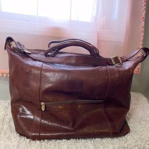 Vintage Valentina Brown Leather Weekender/Carry-on Luggage